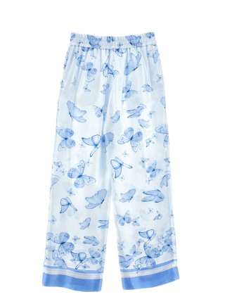 Блакитні штани MONNALISA з принтом з метеликами: фото 1 - Invogue