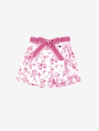 Кремовые шорты MONNALISA с принтом с бабочками: фото - Invogue