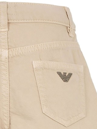 Бежеві шорти EMPORIO ARMANI KIDS з бавовняного деніму: фото 2 - Invogue