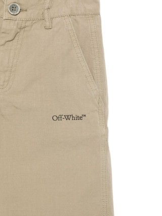 Шорты цвета хаки OFF WHITE из хлопка: фото 2 - Invogue