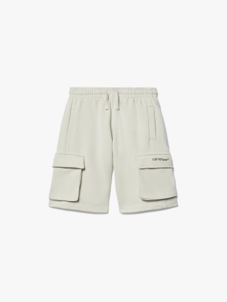 Светло-зеленые шорты OFF WHITE с накладными карманами: фото - Invogue