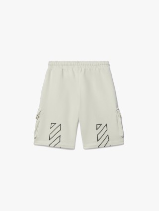 Светло-зеленые шорты OFF WHITE с накладными карманами: фото 1 - Invogue