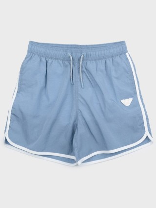 Блакитні шорти EMPORIO ARMANI KIDS з логотипом: фото - Invogue