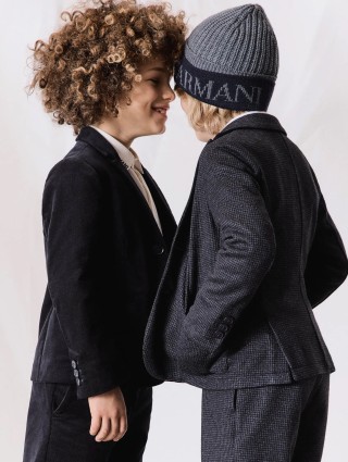 Синие брюки EMPORIO ARMANI классического кроя: фото 3 - Invogue