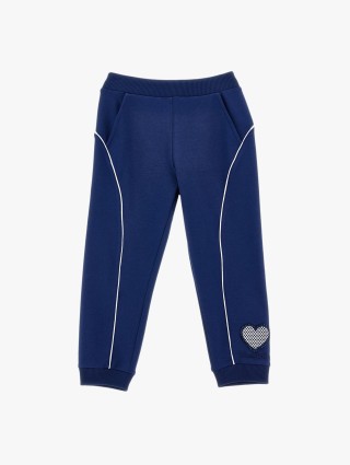 Синие джоггеры MONNALISA с сердечком: фото - Invogue