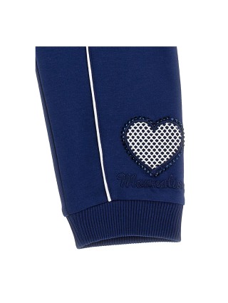 Синие джоггеры MONNALISA с сердечком: фото 2 - Invogue