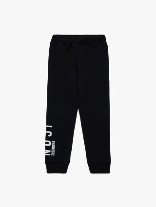 Черные штаны DSQUARED KID из хлопка: фото - Invogue