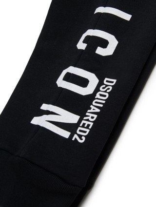 Черные штаны DSQUARED KID из хлопка: фото 3 - Invogue