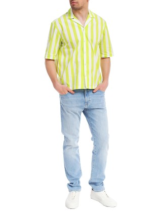 Жёлтая рубашка BOSS: фото - Invogue