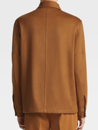 Карамельная рубашка Zegna из кашемира с нагрудными карманами: фото 2 - Invogue