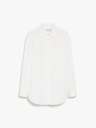 Белая рубашка WEEKEND MAX MARA из хлопкового поплина: фото - Invogue