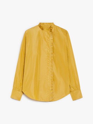 Гірчична сорочка Max Mara з шовкової тафти: фото - Invogue