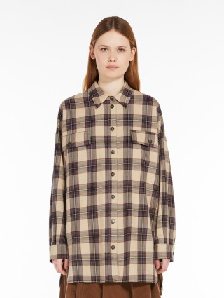 Фланелевая рубашка WEEKEND MAX MARA с клетчатым узором: фото 1 - Invogue