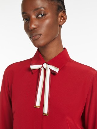 Красная рубашка Max Mara шелковая: фото 4 - Invogue