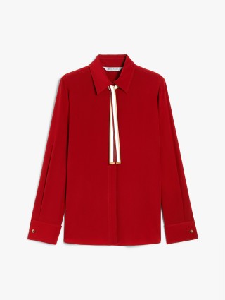 Красная рубашка Max Mara шелковая: фото - Invogue