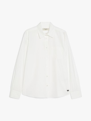 Белая рубашка WEEKEND MAX MARA из хлопка: фото - Invogue