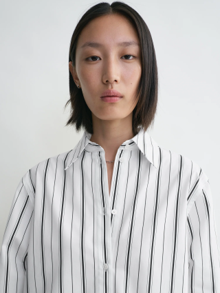 Белая рубашка Totême в полоску: фото 4 - Invogue