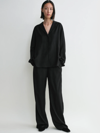 Черная рубашка Totême свободного кроя: фото 1 - Invogue