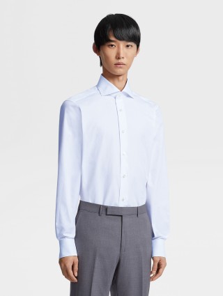 Белая рубашка ZEGNA хлопковая: фото 1 - Invogue