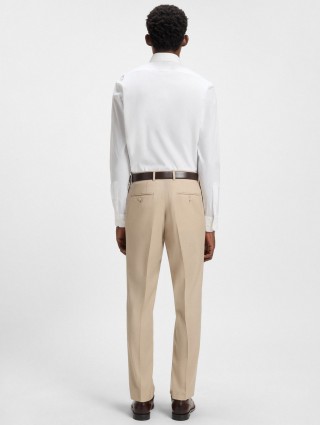 Белая рубашка BOSS из эластичного хлопкового поплина: фото 3 - Invogue