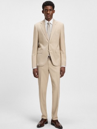 Белая рубашка BOSS из эластичного хлопкового поплина: фото 1 - Invogue