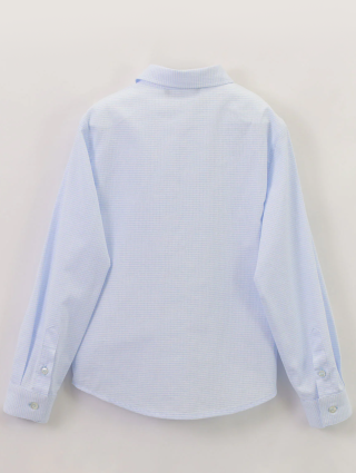 Голубая рубашка EMPORIO ARMANI KIDS из хлопка: фото 1 - Invogue