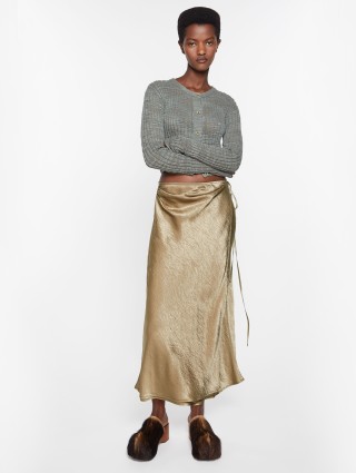 Золотая юбка Acne Studios атласная: фото 5 - Invogue