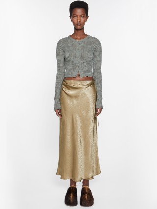 Золотая юбка Acne Studios атласная: фото 1 - Invogue
