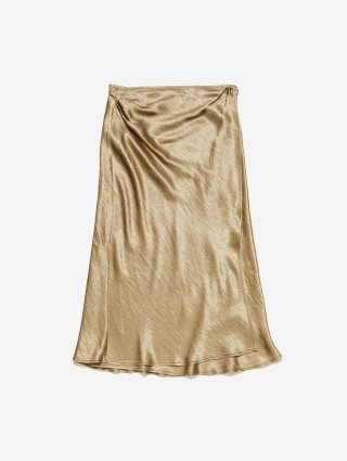 Золотая юбка Acne Studios атласная: фото - Invogue