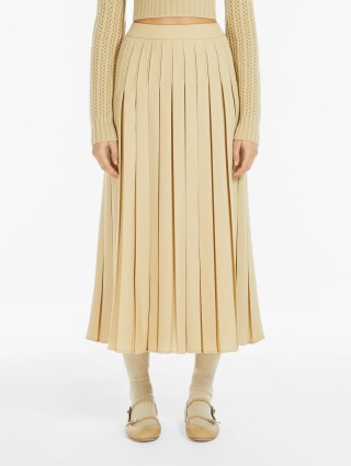 Кремовая юбка Max Mara плиссированная: фото 1 - Invogue