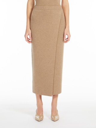 Светло-коричневая юбка Max Mara из шерсти и кашемира: фото 1 - Invogue