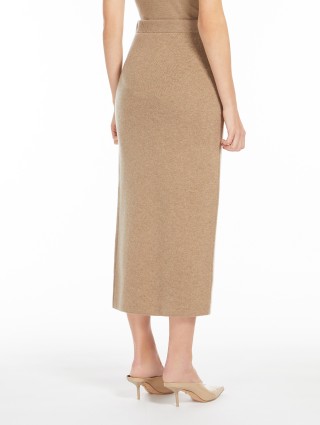Светло-коричневая юбка Max Mara из шерсти и кашемира: фото 2 - Invogue