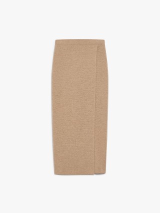 Светло-коричневая юбка Max Mara из шерсти и кашемира: фото - Invogue