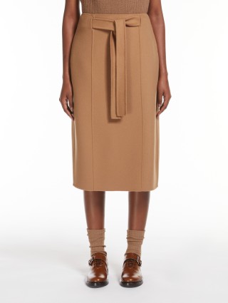 Темно-бежевая юбка-карандаш Max Mara шерстяная: фото 1 - Invogue