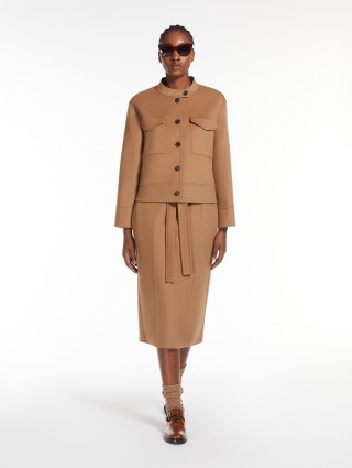 Темно-бежевая юбка-карандаш Max Mara шерстяная: фото 3 - Invogue