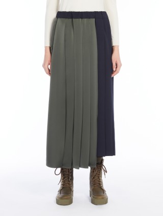 Темно-синя спідниця WEEKEND MAX MARA з атласу та вовни: фото 2 - Invogue
