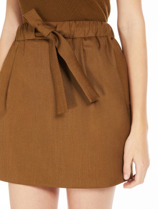 Светло-коричневая юбка Max Mara мини: фото 5 - Invogue