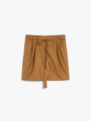 Светло-коричневая юбка Max Mara мини: фото - Invogue
