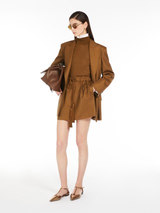 Светло-коричневая юбка Max Mara мини: фото 1 - Invogue