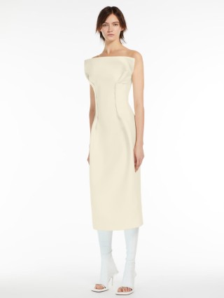 Молочное платье миди SPORTMAX: фото 3 - Invogue