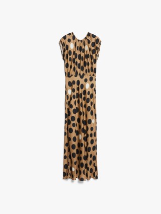 Темно-бежевое платье Max Mara в горошек: фото - Invogue