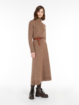 Светло-коричневое платье WEEKEND MAX MARA из шерсти: фото 3 - Invogue