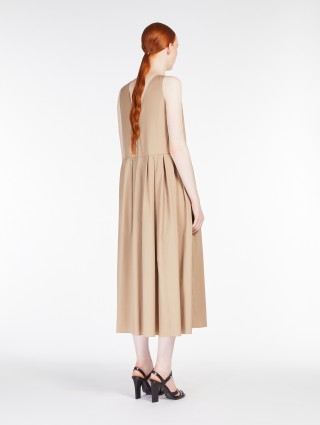 Темно-бежевое платье Max Mara из поплина: фото 2 - Invogue