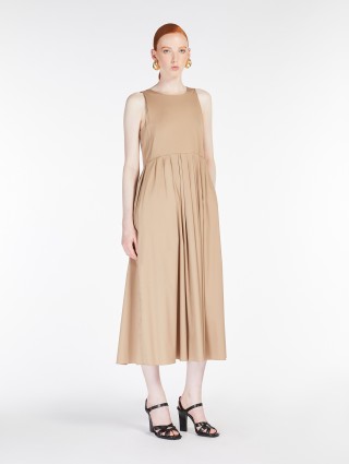 Темно-бежевое платье Max Mara из поплина: фото 1 - Invogue