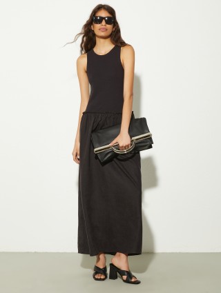 Чорна сукня Max&Co з льону та трикотажу: фото 1 - Invogue