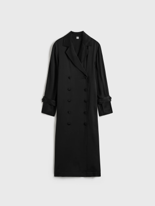 Черное платье Totême атласное: фото - Invogue