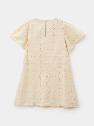 Бежевое платье EMPORIO ARMANI KIDS из хлопка: фото 1 - Invogue