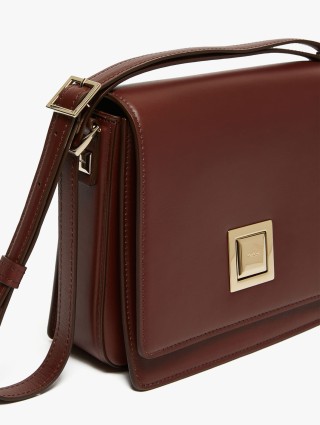 Бордова сумка MAX MARA зі шкіри з металевою застібкою: фото 4 - Invogue