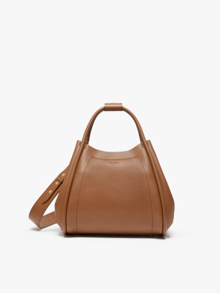Коричневая сумка Max Mara из гладкой кожи: фото 3 - Invogue