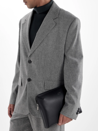 Черная сумка ZEGNA из гладкой кожи: фото 1 - Invogue